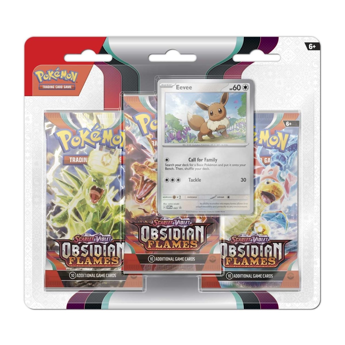 Obsidian Flames Scarlet&Violet 3 Booster Packs & Eevee Promo Card Blister