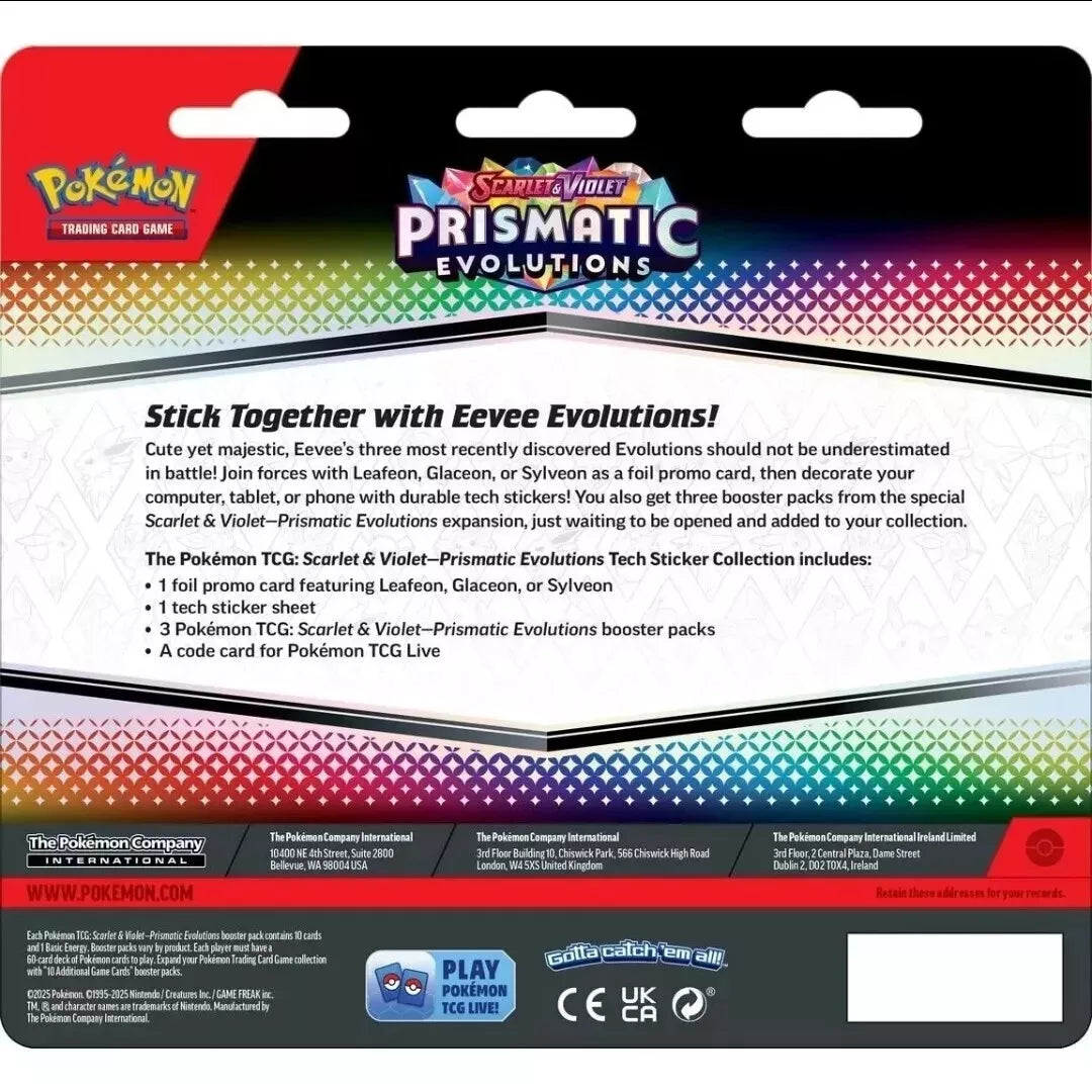 Leafeon Prismatic Evolution Tech Sticker Collection