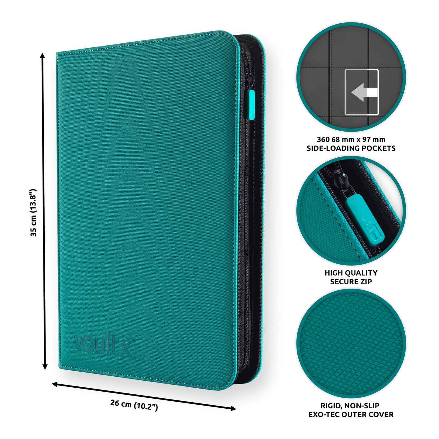 9-Pocket Exo-Tec® Zip Ocean Blue Binder
