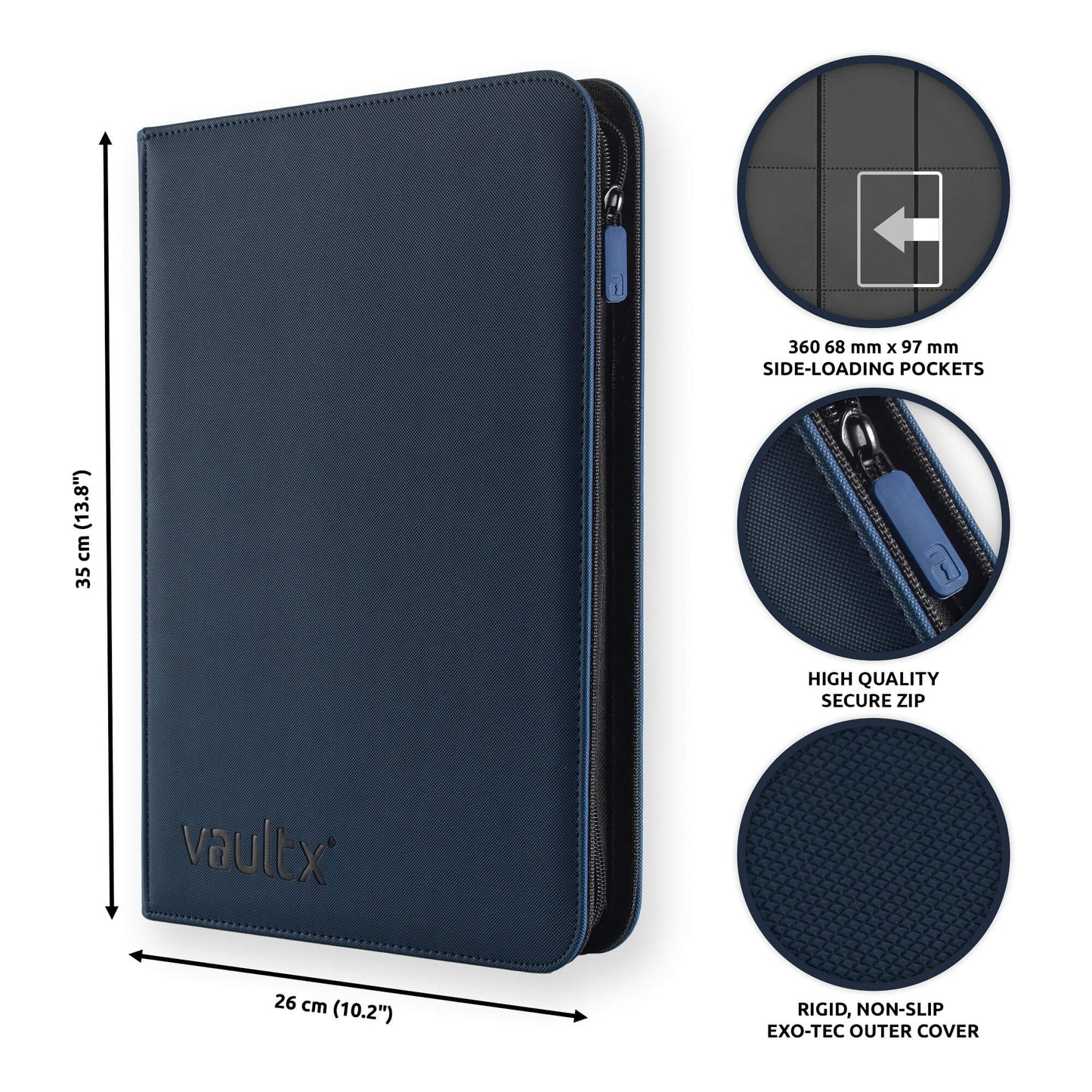 9-Pocket Exo-Tec® Zip Royal Blue Binder