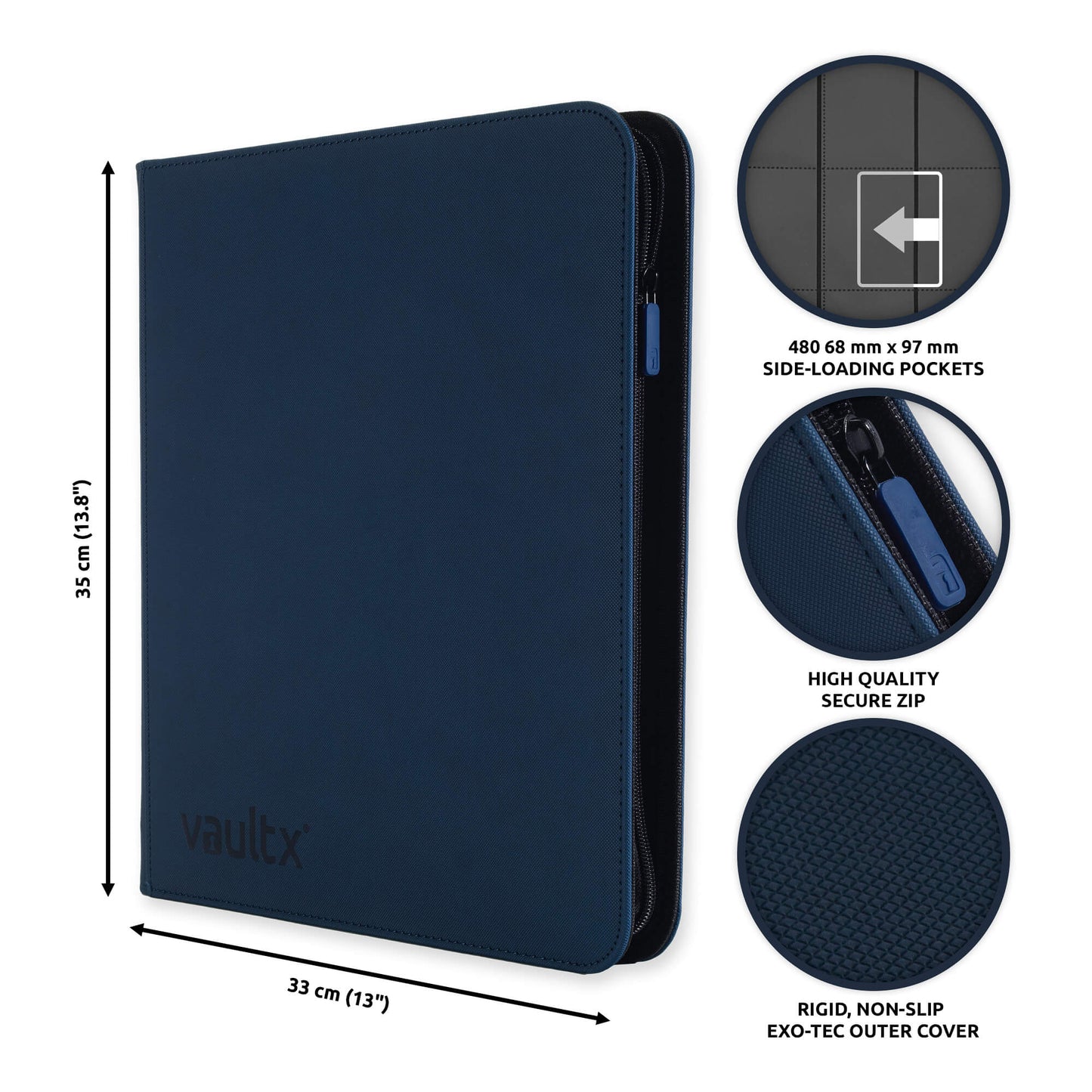 12-Pocket Exo-Tec® Zip Royal Blue Binder