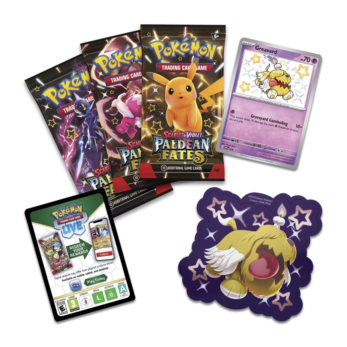 Shiny Greavard Paldean Fates Tech Sticker Collection