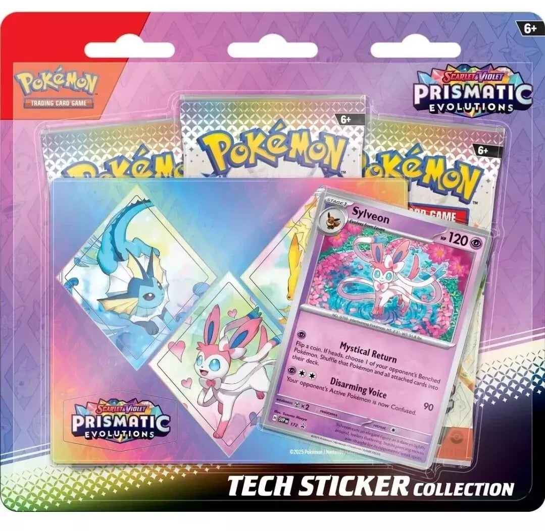 Sylveon Prismatic Evolution Tech Sticker Collection